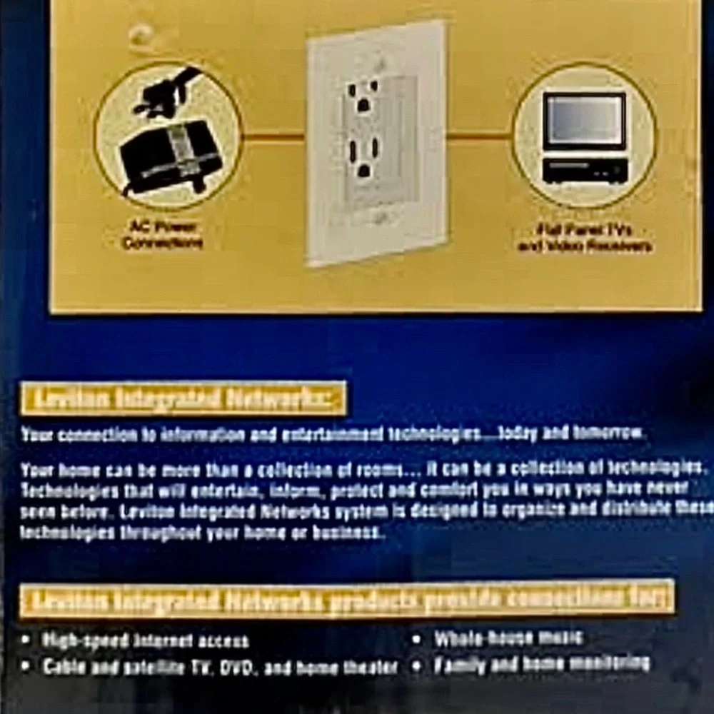 New White Leviton Recessed Wall Outlet with Built-in Wallplate & Screws
